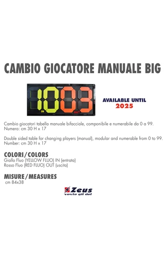 Cambio Giocatore Manuale Big