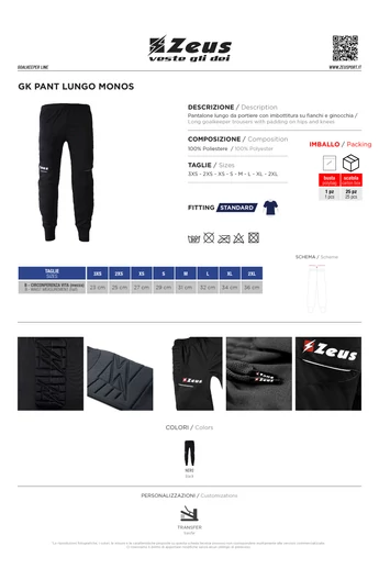 GK Pant Lungo Monos