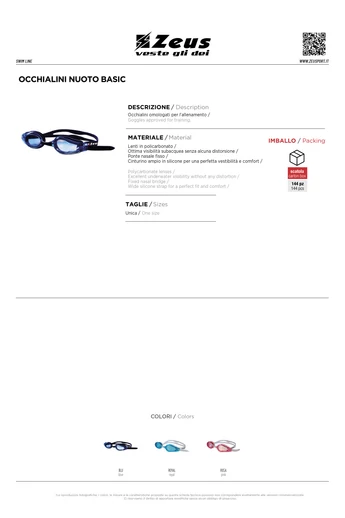 Occhialini Nuoto Basic