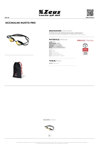 Occhialini Nuoto Pro