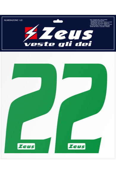 Zeus Numerazione completa 1-22 cm 10 - SPORT36 ZEUS